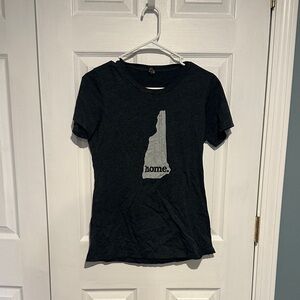 Black Graphic T-Shirt with Gray Design